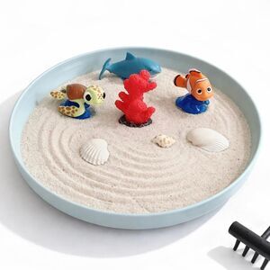 Mini Ocean Zen Garden Kit with Sea Animals, Sand Tray Desk Decor